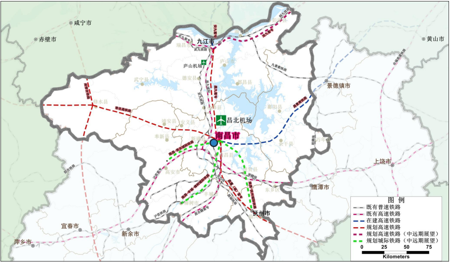 研究 建设南昌至抚州的城际轨道交通通达方式